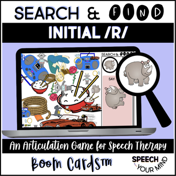 Preview of Initial R Sound Articulation Boom Cards™ Search & Find Game | Pre Vocalic R