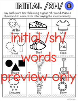 sh words for speech therapy