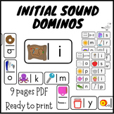 Initial sound domino game including A-Z and SATPIN options