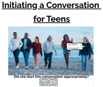 Preview of Initiating a Conversation for Teens BOOM CARDS