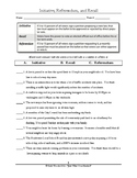 Initiative, Referendum and Recall Assessment or Worksheet