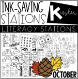 Ink Saving Stations - Literacy - Kindergarten - OCTOBER