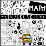 Ink Saving Stations - Math - BACK 2 SCHOOL - Kinder