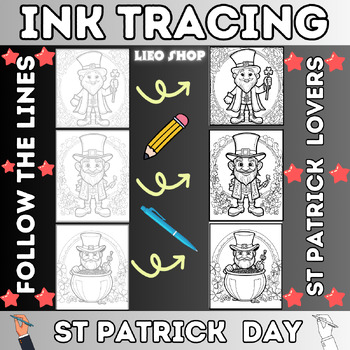 Preview of Ink Tracing St Patrick’s  Day Coloring Pages  Learning  For All Ages