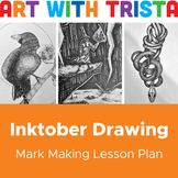 Inktober Mark Making Drawing Art Halloween Lesson