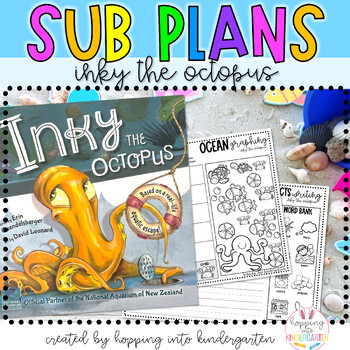 Preview of Inky the Octopus - Emergency Sub Plans, Under the Sea, Octopus, Printables ocean