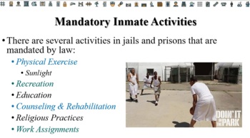 Preview of Inmate Services PowerPoint + Notes for Correctional Services