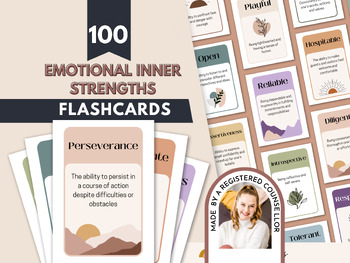 Preview of Inner Strengths Based Cards & Worksheets | Self-Esteem Resiliency Tool