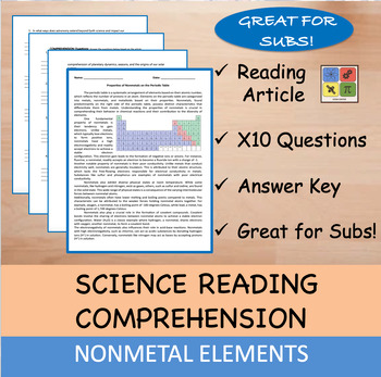 Preview of Inner Transitional Metals - Reading Passage and x 10 Questions (EDITABLE)