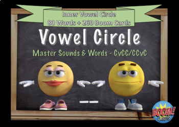 Preview of Inner Vowel Circle Boom Cards! CVCC-CCVC Words with Short Vowels and Vowel Teams