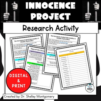 Preview of Innocence Project Research Activity for Forensics | No Prep | Digital & Print