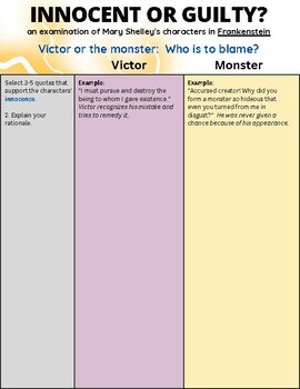 Preview of Innocent or Guilty:  an examination of Mary Shelley's characters in FRANKENSTEIN