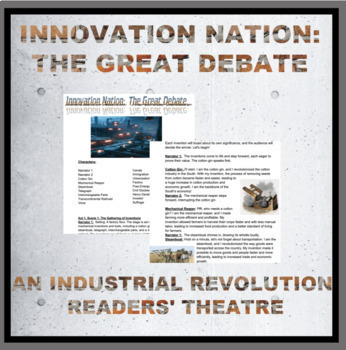 Preview of Innovation Nation:  The Great Debate. An Industrial Revolution Readers Theatre