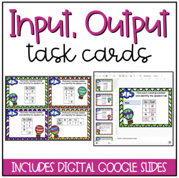 Preview of Input Output Task Cards {Includes DIGITAL Task Cards}