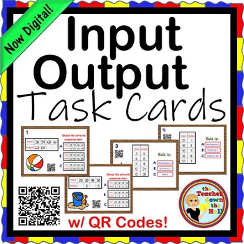 Preview of Input Output Charts Task Cards NOW Digital!