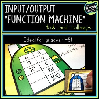 Preview of Input - Output Machine Math Challenge Task Cards - Function Machine Problems