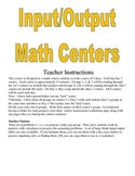 Input Output Math Centers Activities