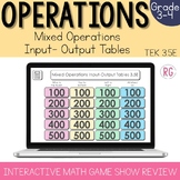 Input Output Table Addition Subtraction Multiplication and