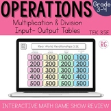Input Output Table Multiplication and Division Game Show |