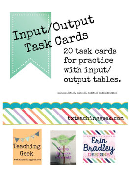 Preview of Input/Output Table Task Cards