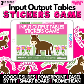 Preview of Input Output Tables Add Subtract Math Game | Easel Google Slides PPT Smart Board