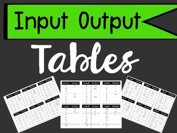 Preview of Input Output Tables {{Freebie}}