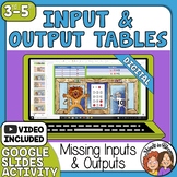 Input & Output Tables Rules and Equations -  Google Slides