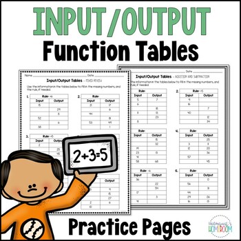 Input/Output Function Tables - 3rd Grade by Holmquist's Homeroom