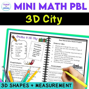 Preview of 3D Shapes Activity Math Worksheets | Inquiry Based Project Grades 4th 5th 6th