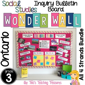 Preview of Inquiry Bulletin Board | Grade 3 Ontario Social Studies BUNDLE | Wonder Wall |