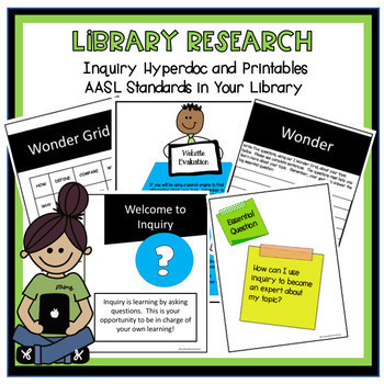 Preview of Inquiry Library Research - AASL Aligned Hyperdoc and Printables