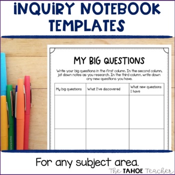 Preview of Inquiry Notebook Templates for Inquiry Based and Phenomenon Based Learning