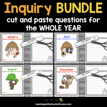 Preview of Inquiry Question Of The Day Bundle For The Whole Year - Cut and Paste