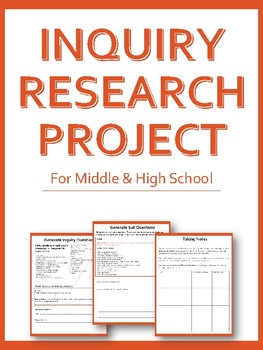 Preview of Inquiry Research Project Workbook - Project Based Learning Printable