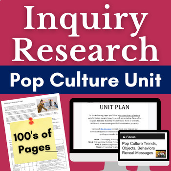 Preview of Inquiry Research Project & Pop Culture Writing Unit Plan for High School English