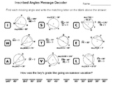 Inscribed Angles Activity: Math Message Decoder