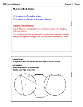 inscribed angles homework 4