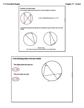 inscribed angles homework 4 answers