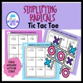 Simplifying Radicals  -- Tic Tac Toe Activity
