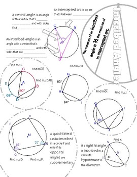 Inscribed Angles And Polygons Worksheet