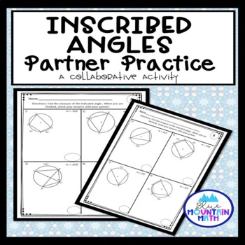 Preview of Inscribed Angles in Circles Partner Practice