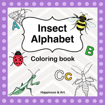ABC Numbers Printable 120 pages Insects Activity Coloring Book