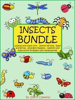 Preview of Insects Bundle | Summer | Emergent Reader | Writing | Addition | Subtraction