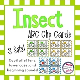 Insect ABC Clip Cards - 3 Sets: Capital, Lower Case & Begi