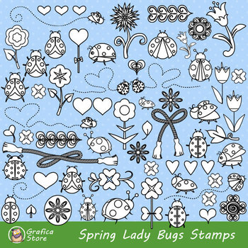 Preview of Insect Clip art, Illustrations, Scrapbook Coloring Pages, Line Art