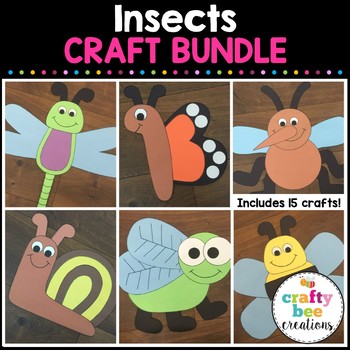 Preview of Insect Crafts Bundle | Insect Activities | Grasshopper | Dragonfly | Ladybug