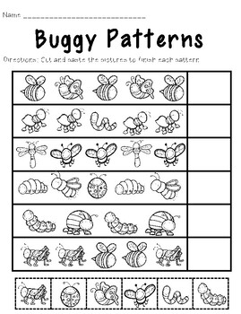 Insect Cut and Paste worksheets by Sunshine in My Pocket | TPT