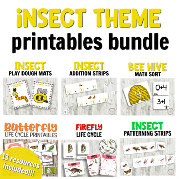 Preview of Montessori Insect Theme Bundle for Hands-on Learning Kindergarten Activities