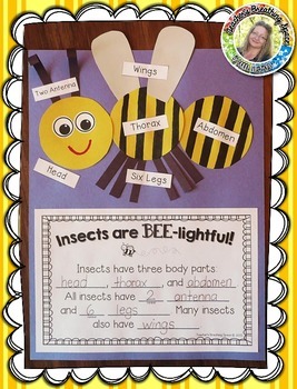 Preview of Insect Labeling and Writing Craftivity  |  Insects Are BEE-lightful!
