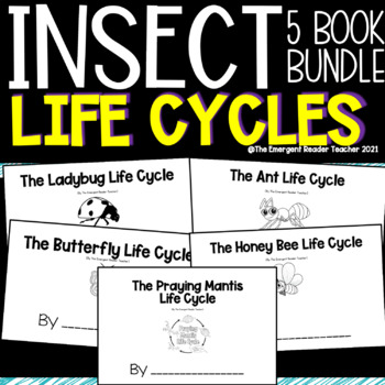 Preview of Insect Life Cycle Emergent Reader Book Bundle
